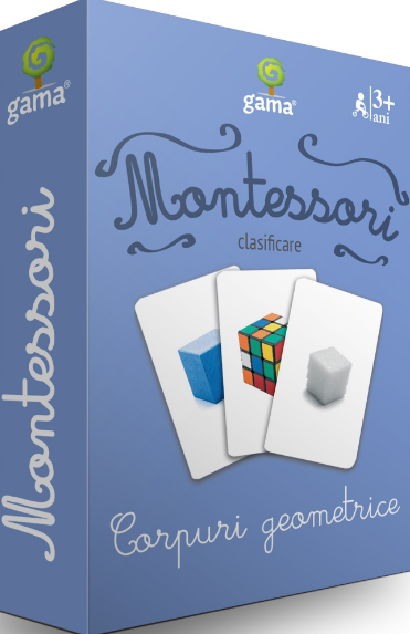 Carti de joc Montessori. Corpuri geometrice. Gama