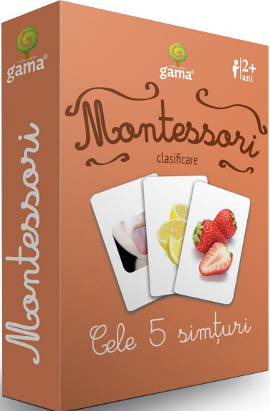 Carti de joc Montessori. Cele 5 simturi. Gama