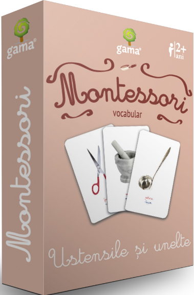 Carti de joc Montessori – Vocabular – Ustensile si unelte. Gama